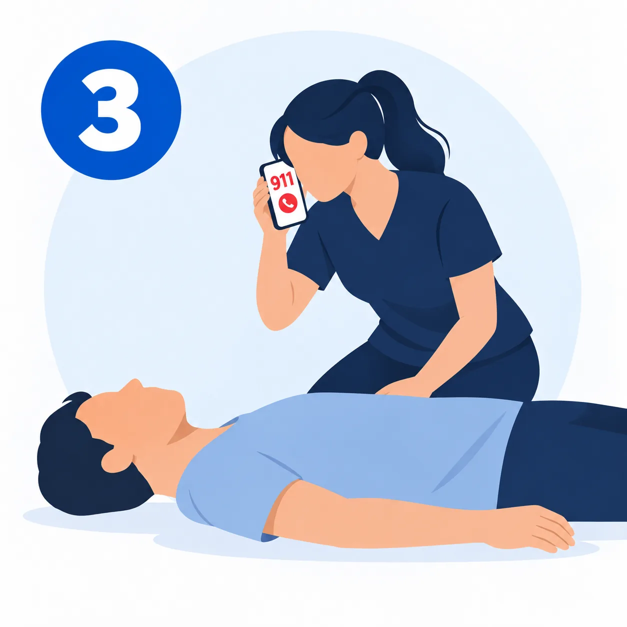 Step 3: call 911 illustration