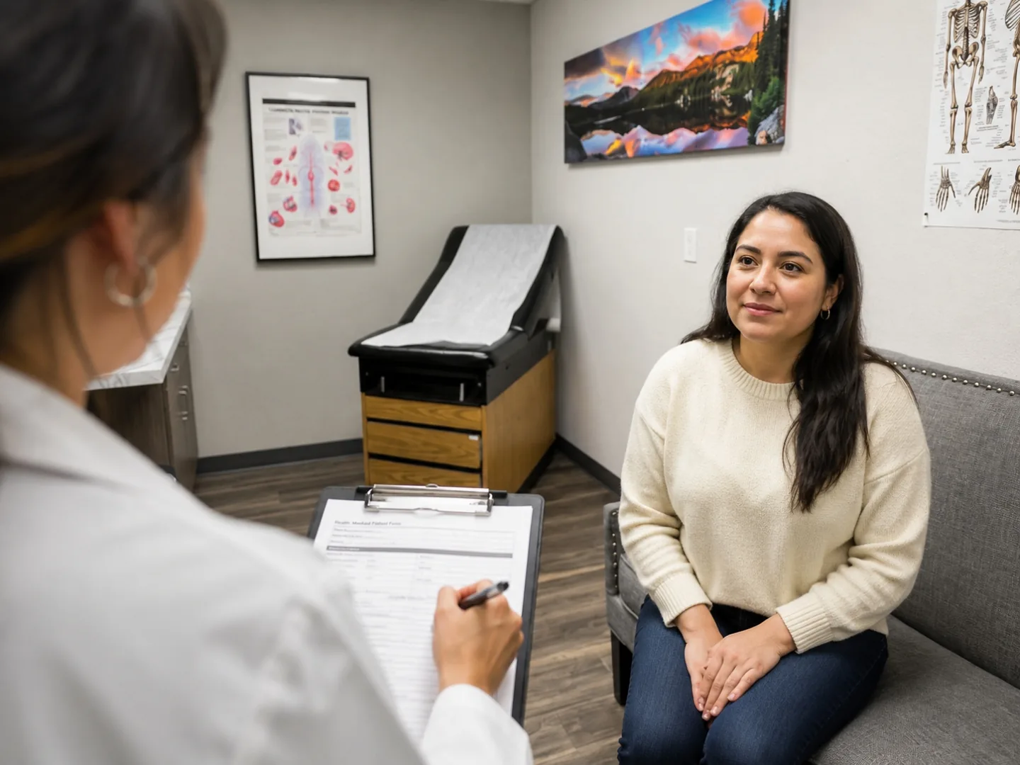 Provider reviewing a patient's treatment history